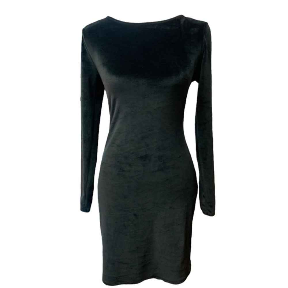 MELROSE AND MARKET Velvet Dress Caged Back Black Size Small